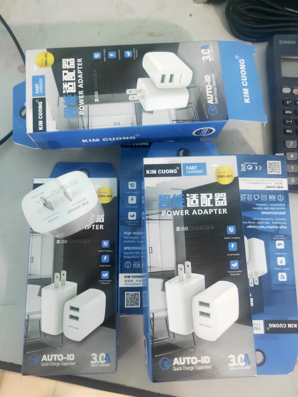 Củ sạc nhanh 3A kim cương kmg 603 2 cổng sạc usb