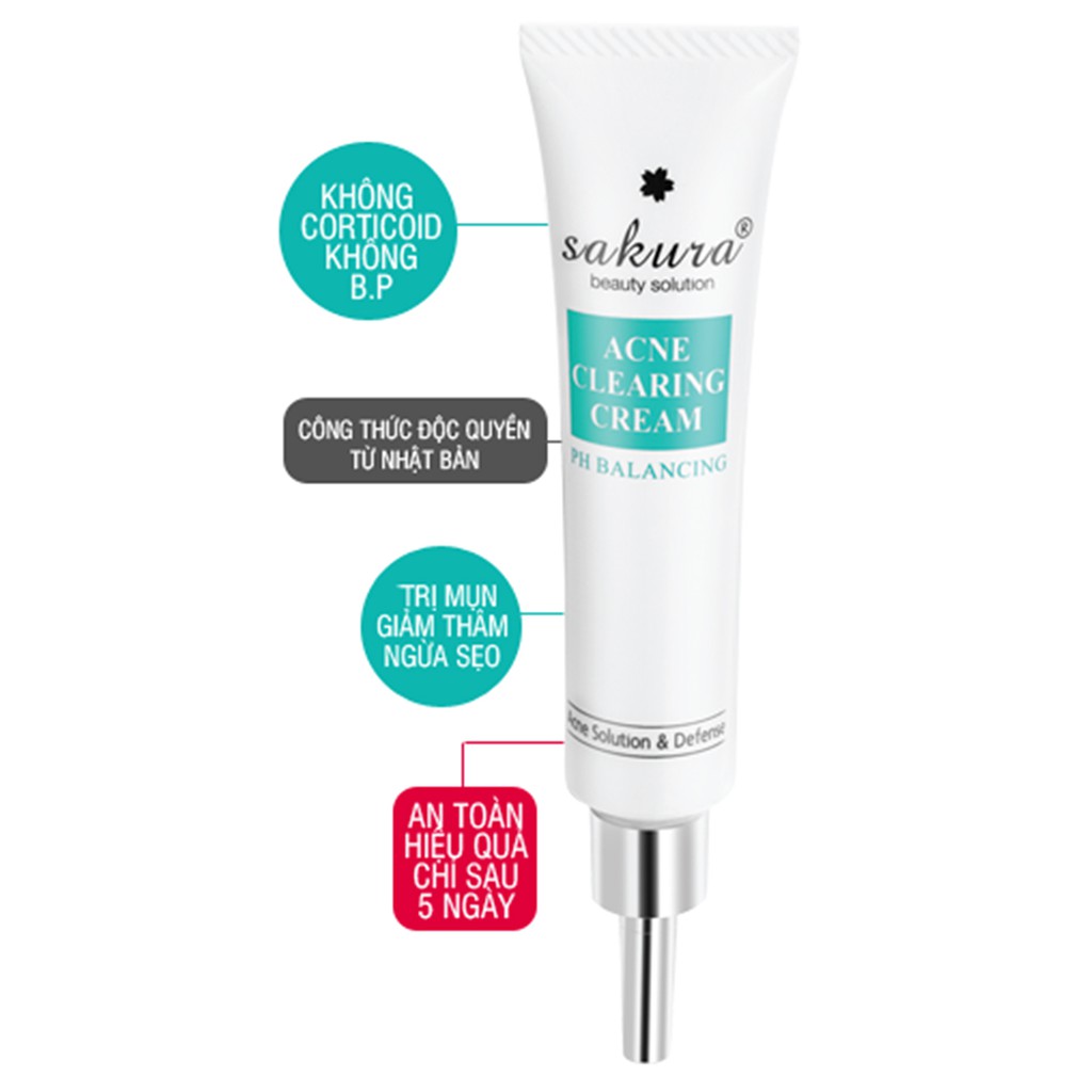 Kem giảm mụn Sakura Acne Clearing Cream