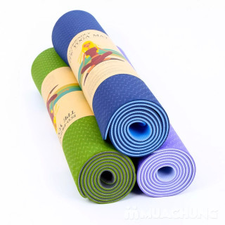 Thảm Yoga Loại Dày 2 Lớp Siêu Bền Chống Thấm, Chống Trơn Trượt Sẵn 5 Màu, thảm tập yoga tập gym chống trượt 7