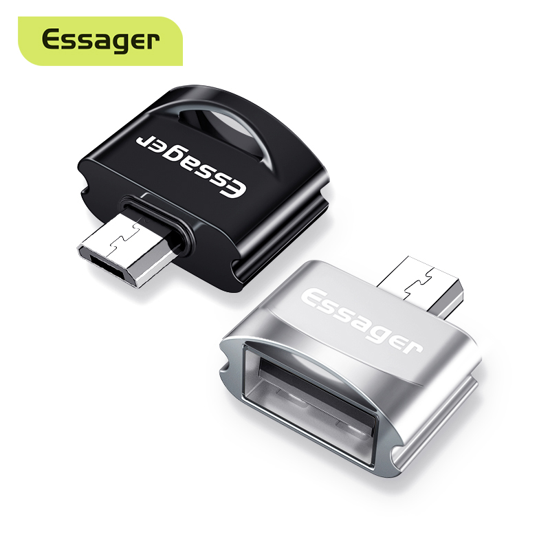 Bộ chuyển đổi Essager Micro USB OTG Nam sang USB 2.0 Bộ kết nối dành cho Samsung A7 Xiaomi Redmi Note 5 Bộ chuyển đổi OTG Micpyb