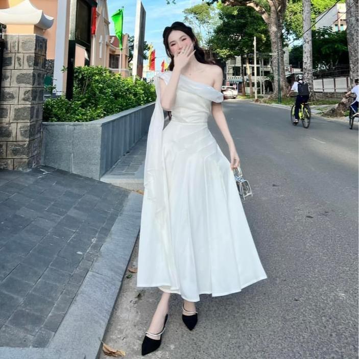 ĐẦM LỆCH VAI TÙNG XÒE XẾP LY MS310