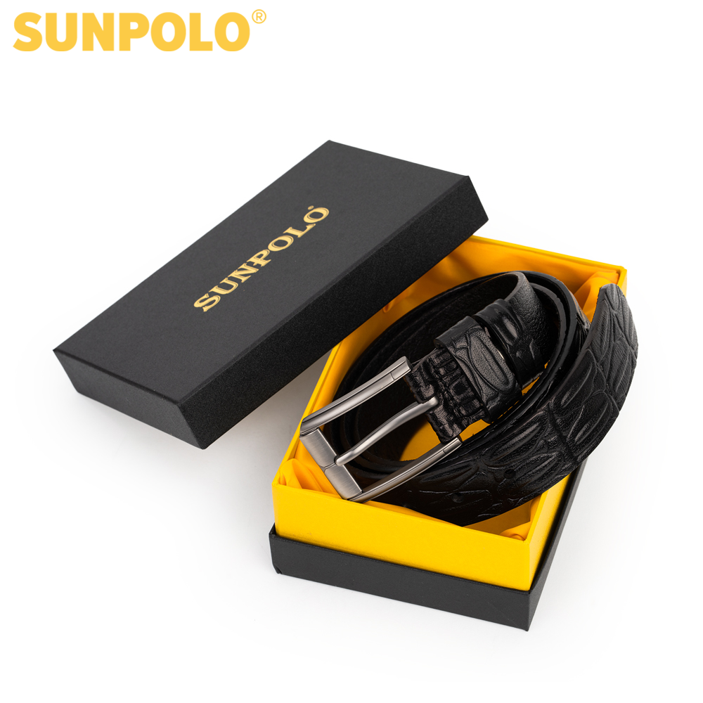 Thắt lưng nam da bò SUNPOLO khóa lỗ BSBK52