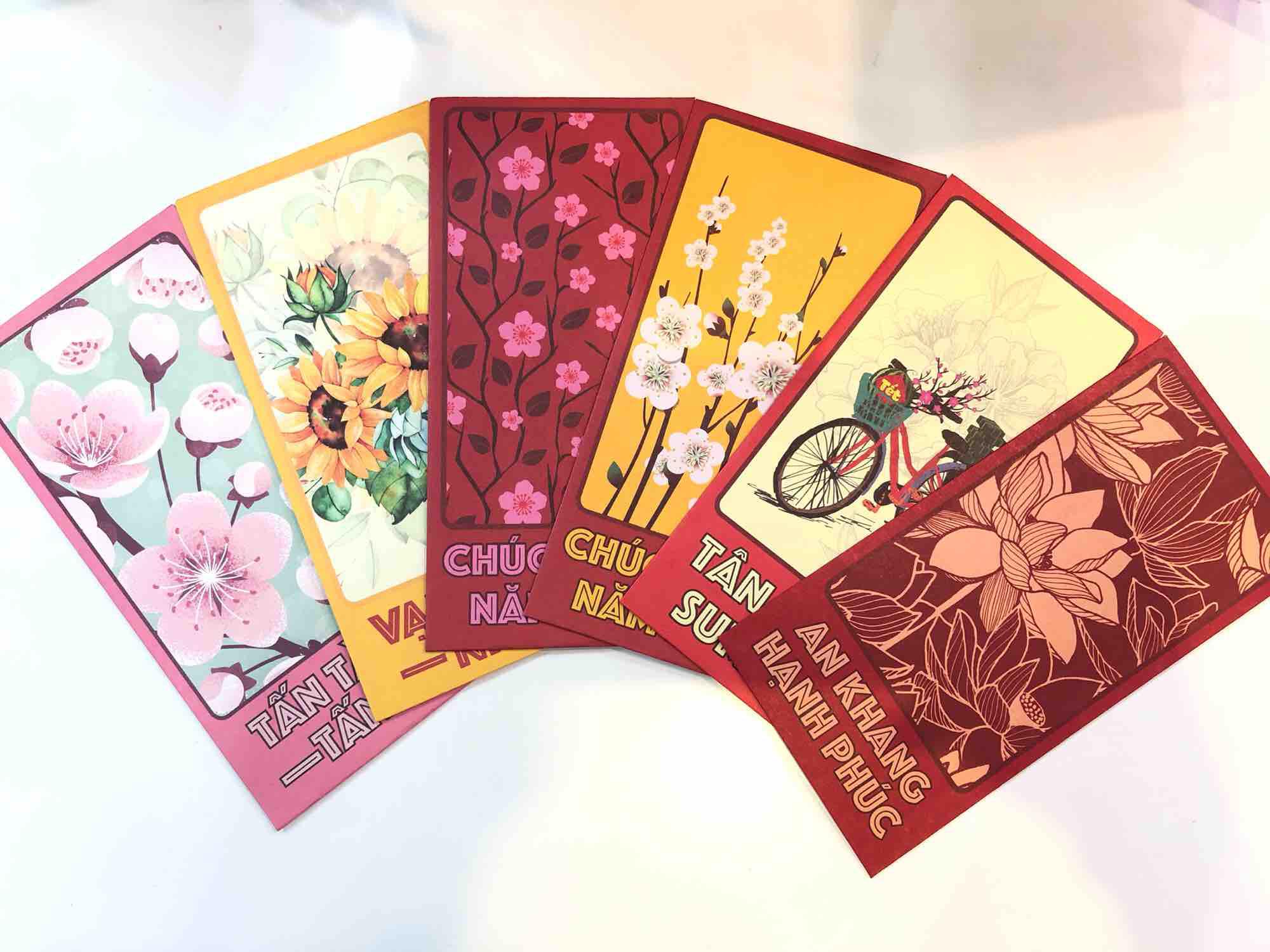 Bao lì xì 8x16.5 ( 1 xấp 6 bao )