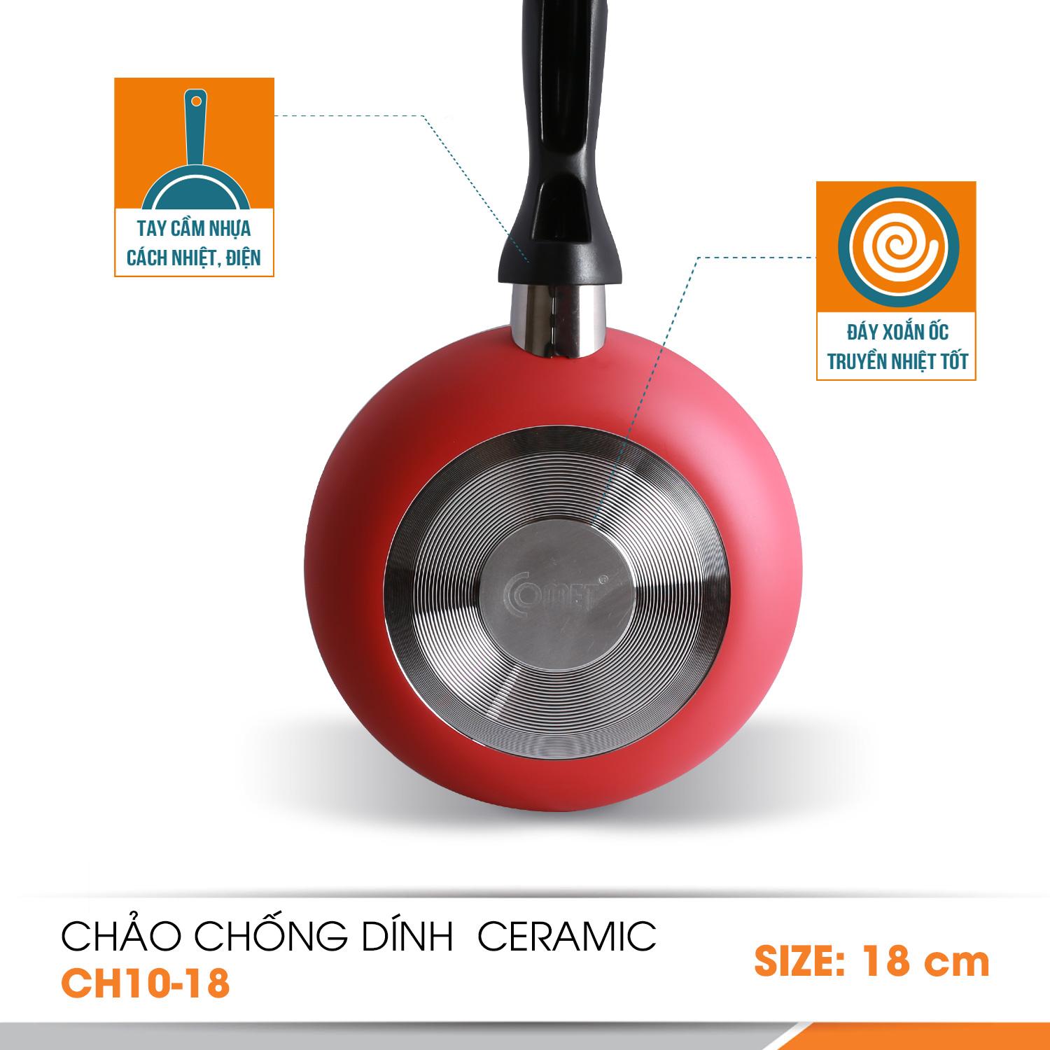 Chảo chống dính ceramic COMET - CH10-18 size 18cm