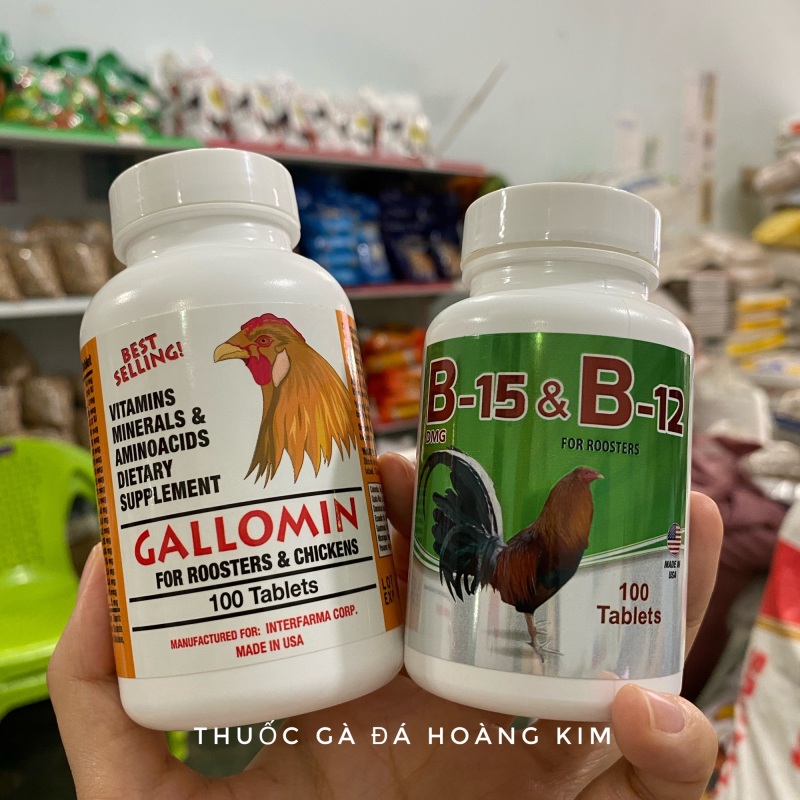 Combo Gallomin + B15&b12 - Tăng bo và nước máu cho gà chế độ đá