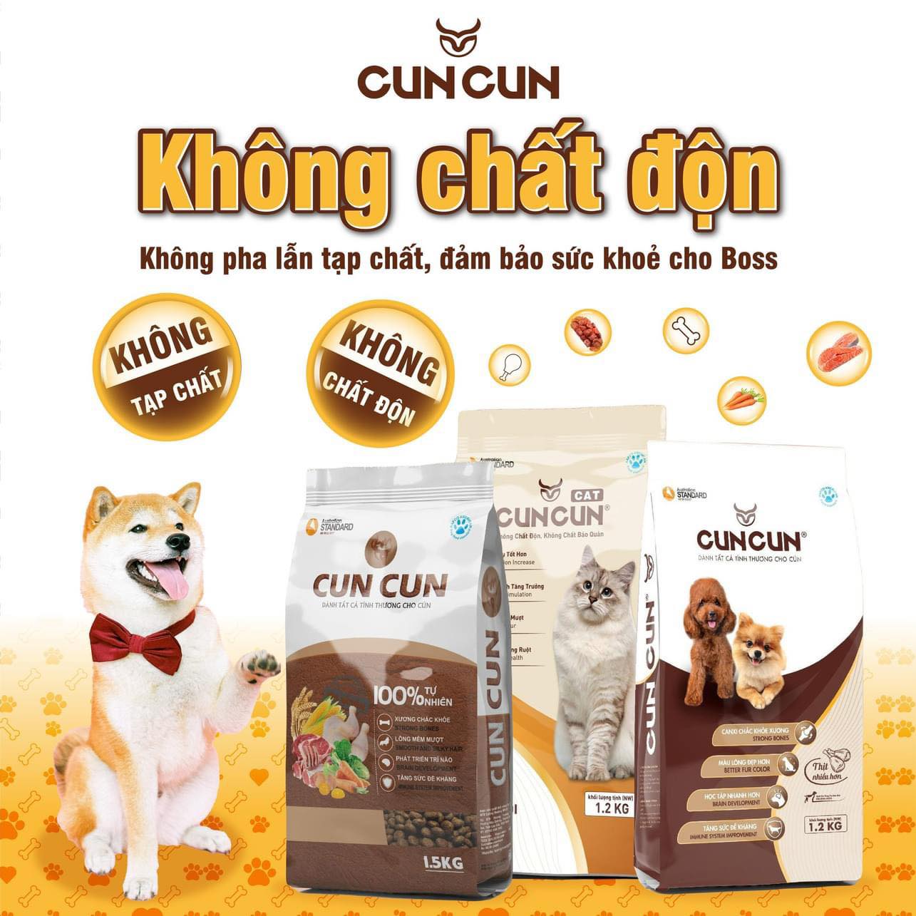 thức ăn Hạt hiệu CUN CUN  dành cho chó (trưởng thành, poodle, phóc, Pom,....)  - T3 PETS SHOP
