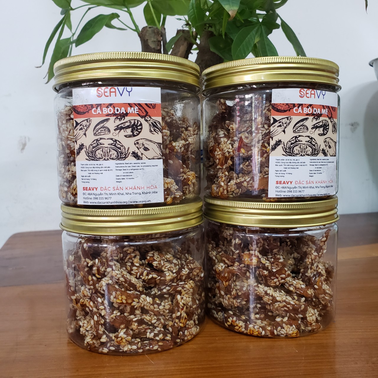 [FREE SHIP]200g cá bò da tẩm mè đặc sản Nha Trang [SEAVY NHA TRANG]