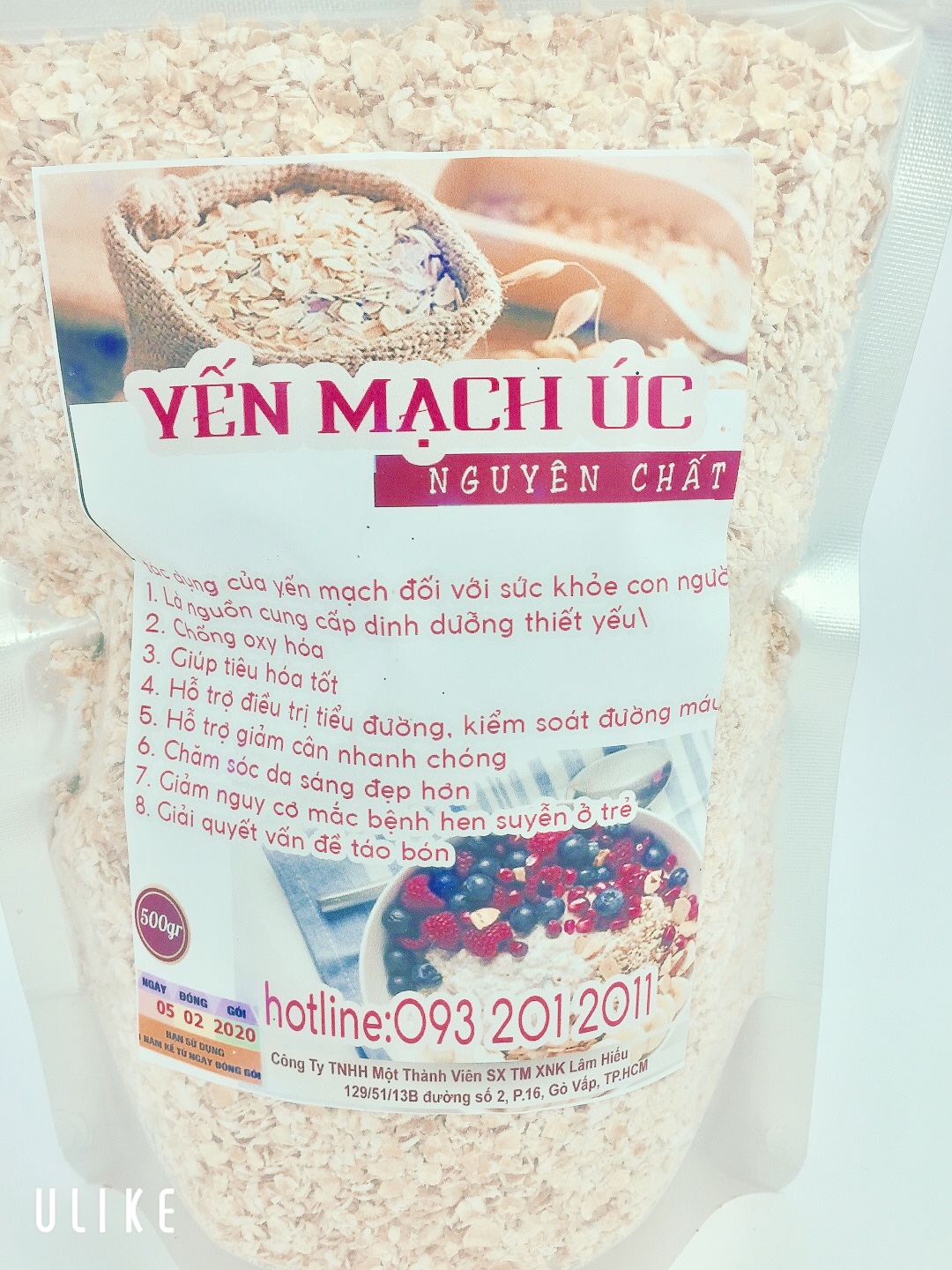 [HCM]YẾN MẠCH ÚC ăn liền 500G CC
