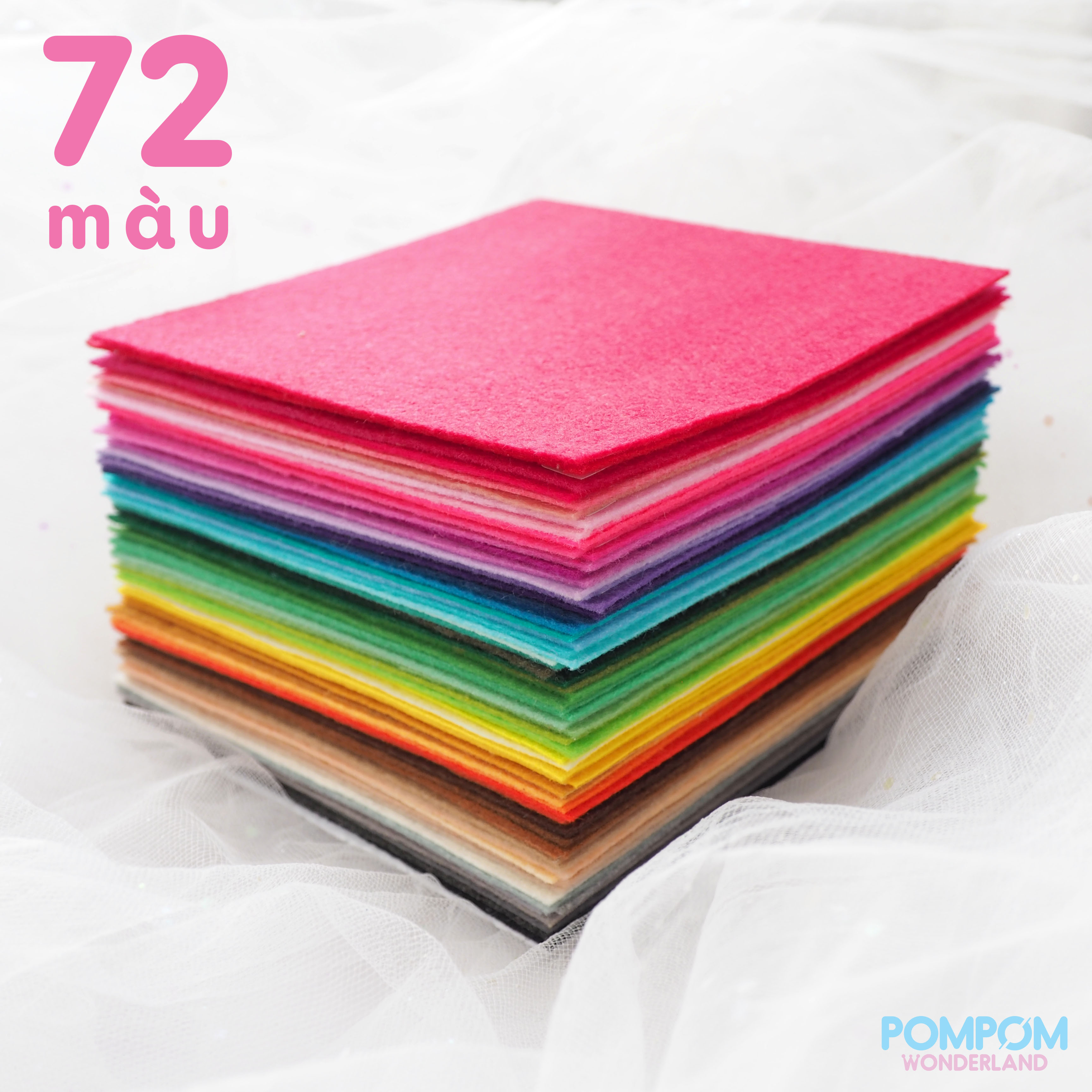 Vải nỉ cứng 15x15cm (giá bán lẻ 1 tờ, được chọn màu)