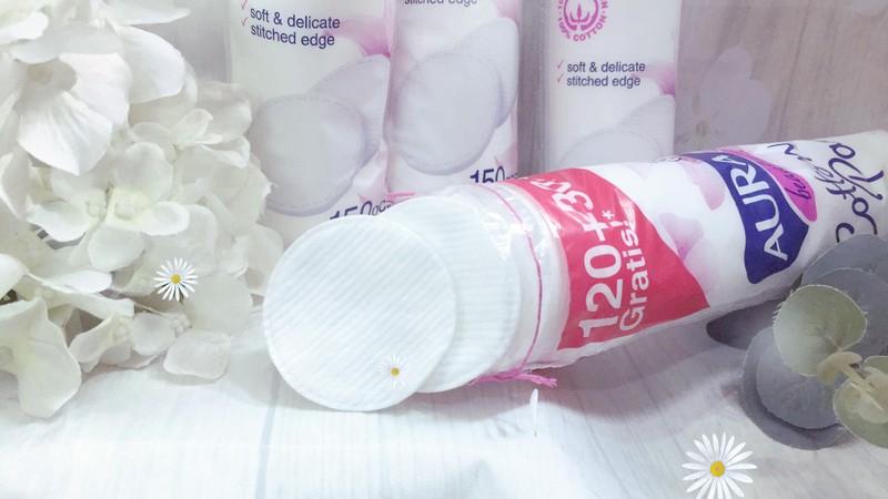 BÔNG TẨY TRANG 100% COTTON AURA 150 miếng
