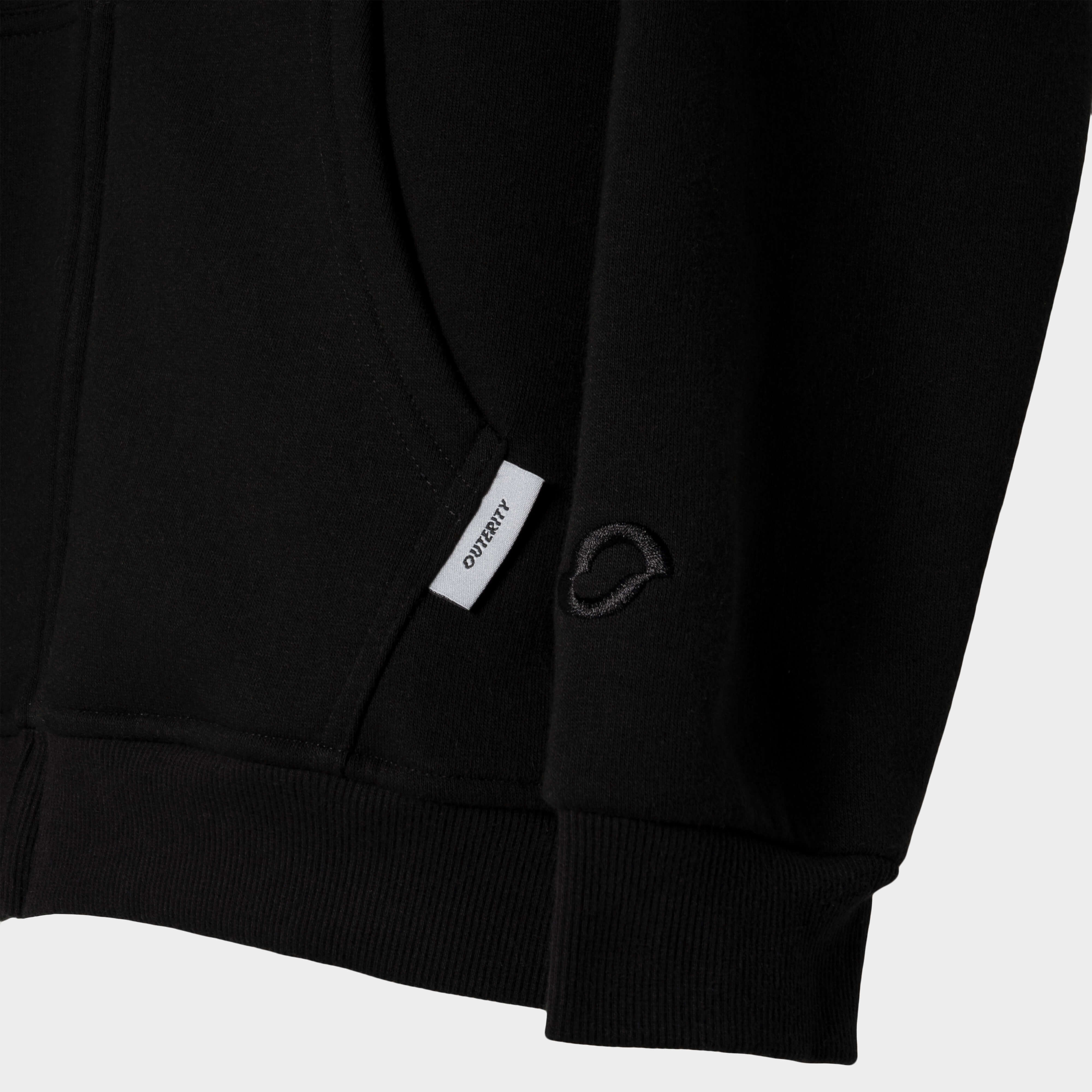 Áo Hoodie Zip Outerity Rainbow Nỉ Bông / ĐEN - ORT.B 403