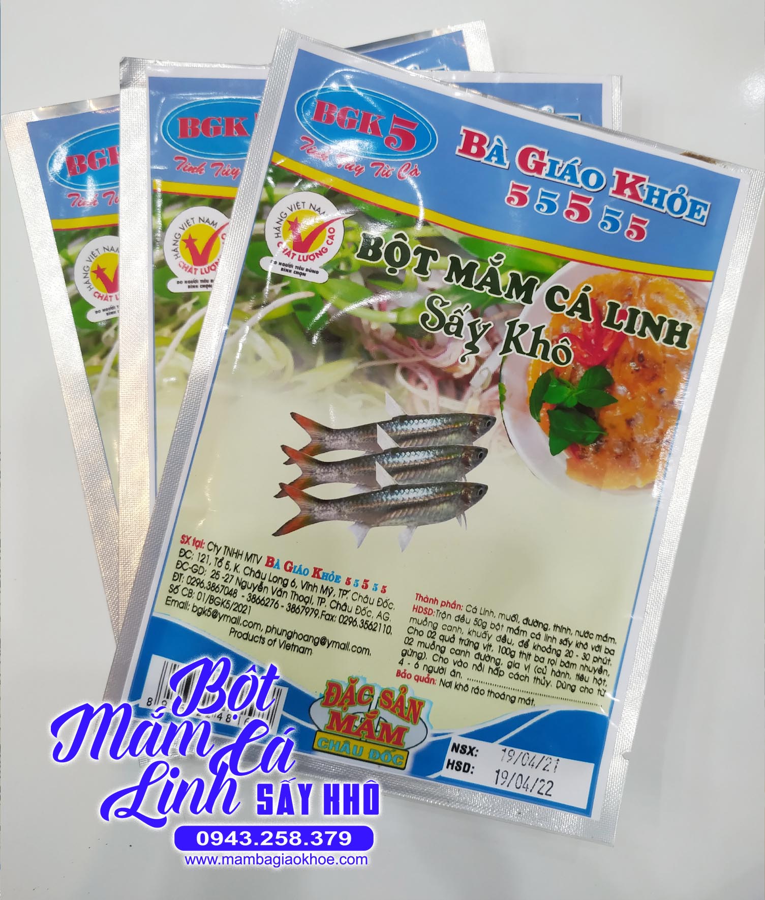 Bột mắm cá linh sấy khô - Đặc sản Châu Đốc