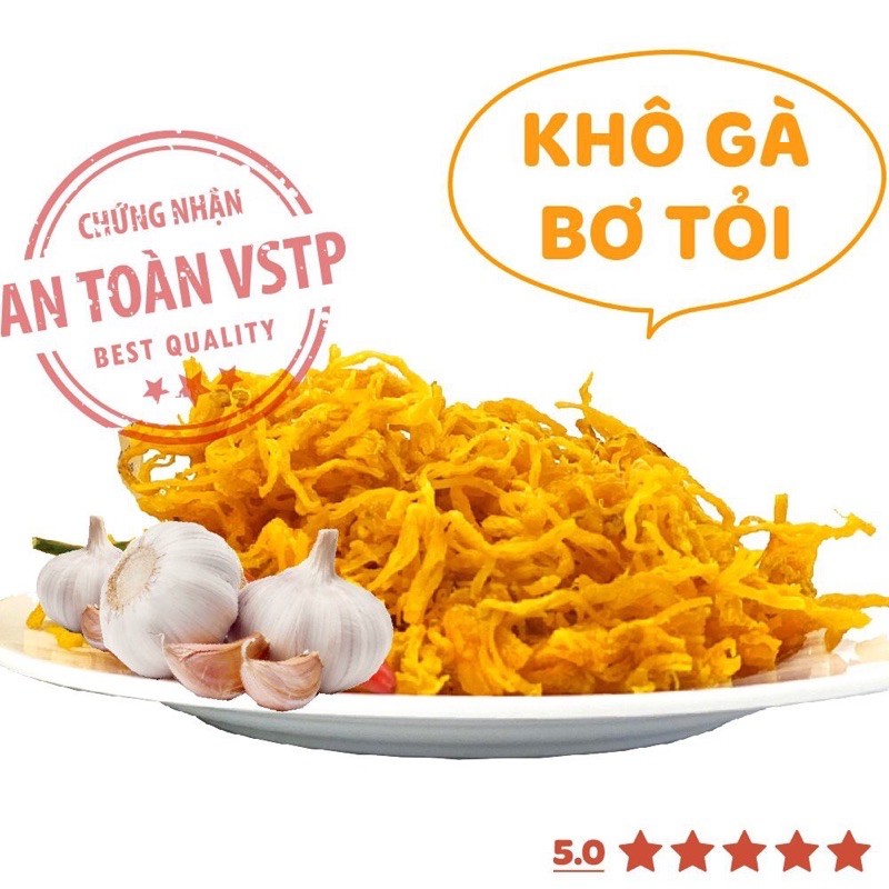 KHÔ GÀ BƠ TỎI Lon Pet 300gr BLUECHI'T