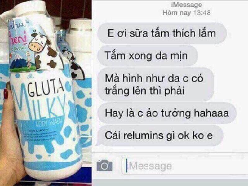 Sữa Tắm Sữa Bò Gluta Milk 800ml-Tặng Kèm Sữa Rửa Mặt Gluta Milk 190g Thái Lan nhập khẩu