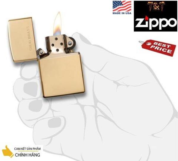 Zippo High Polish Solid Brass - (Vàng Bóng)