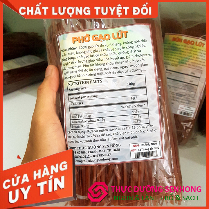 Phở gạo lứt đỏ (500gr) 100% từ gạo lứt sạch