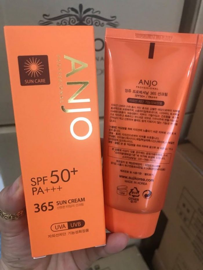 [HCM]Kem Chống Nắng Anjo 365 Sun Cream SPF50+ 70ml Phù Hợp Hoạt Động Ngoài Trời Trên 12 Tiếng
