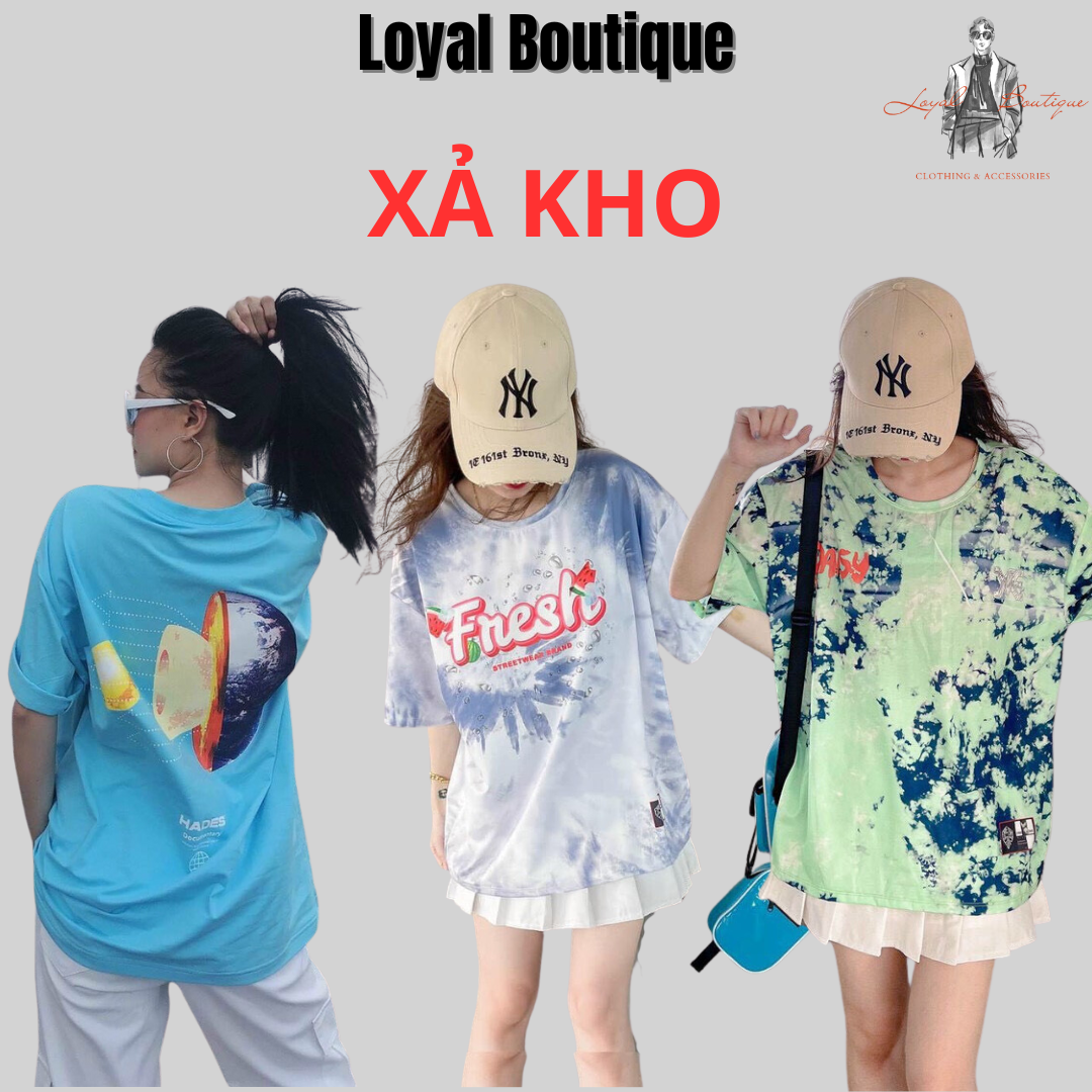 [ XẢ KHO] - Áo thun tay lỡ unisex form rộng tay lỡ LOYALBOUTIQUE chất liệu cotton 2 chiều thoáng mát