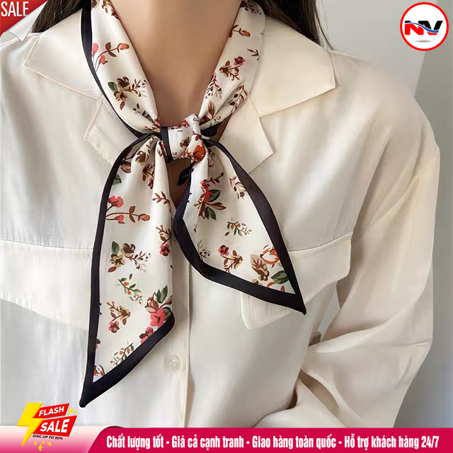 Khăn Lụa Đa Chức Năng Hàn Quốc Băng Đô Khăn Quàng Cổ Túi Trang Trí ( 100x8 cm)