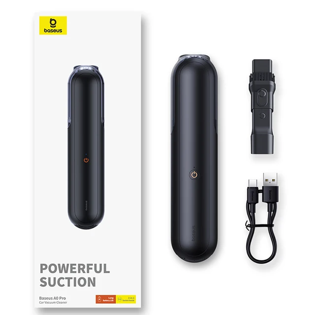 Baseus Car Vacuum Cleaner 4000Pa Lightweight Portable Vehicle Handheld Vacuum with LED Light for Car Interior Cleaning Sand Pet Hair - Portable, High Power, Wireless Vacuums