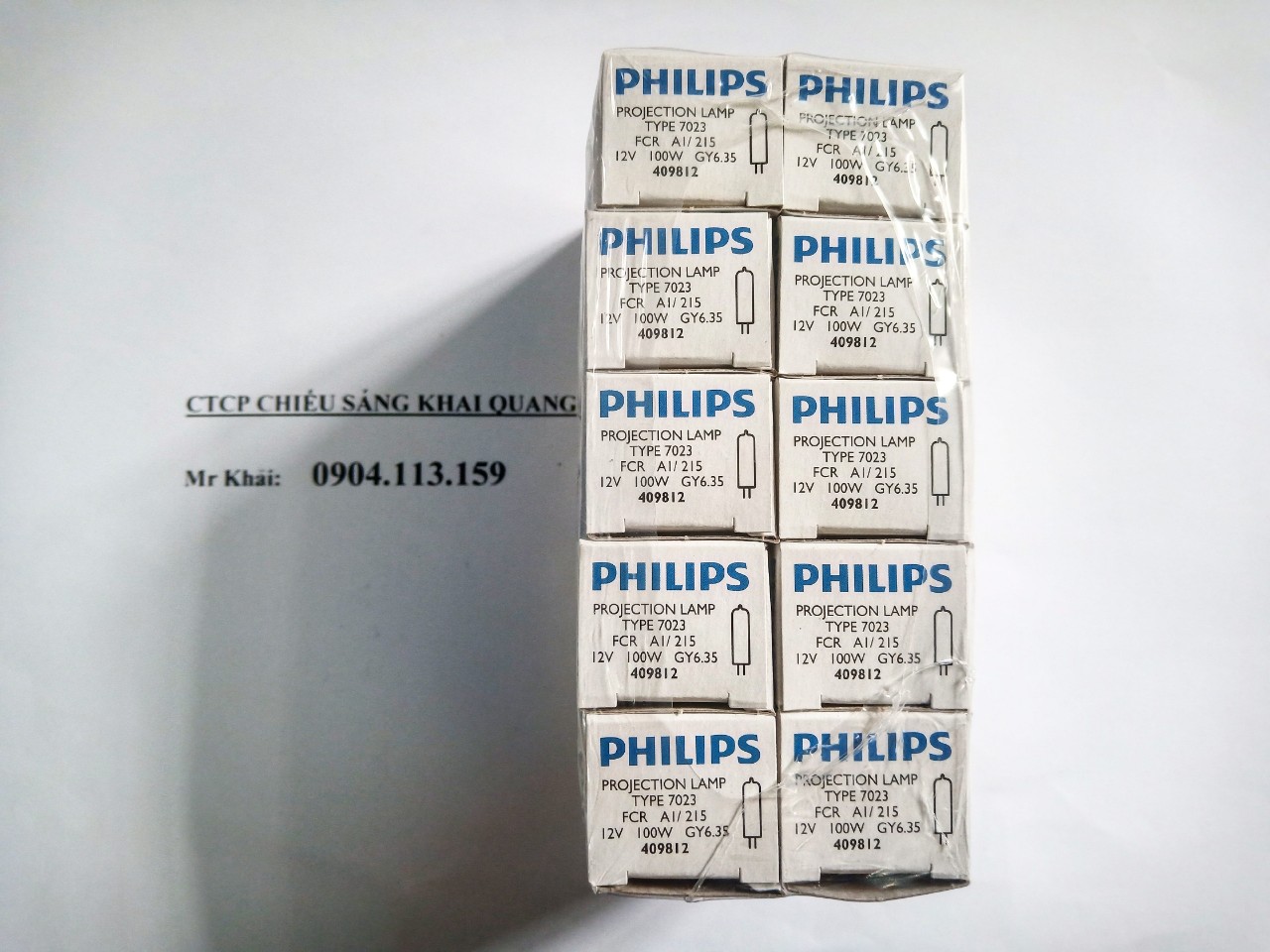 (SALE) Bóng halogen Philips type 7023 12V 100W GY6.35