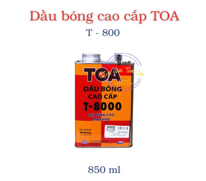 Dầu bóng toa t 8000 tạo màng sơn bóng cho gỗ, bảo vệ bề mặt gỗ - 850 ml 3.5 lít