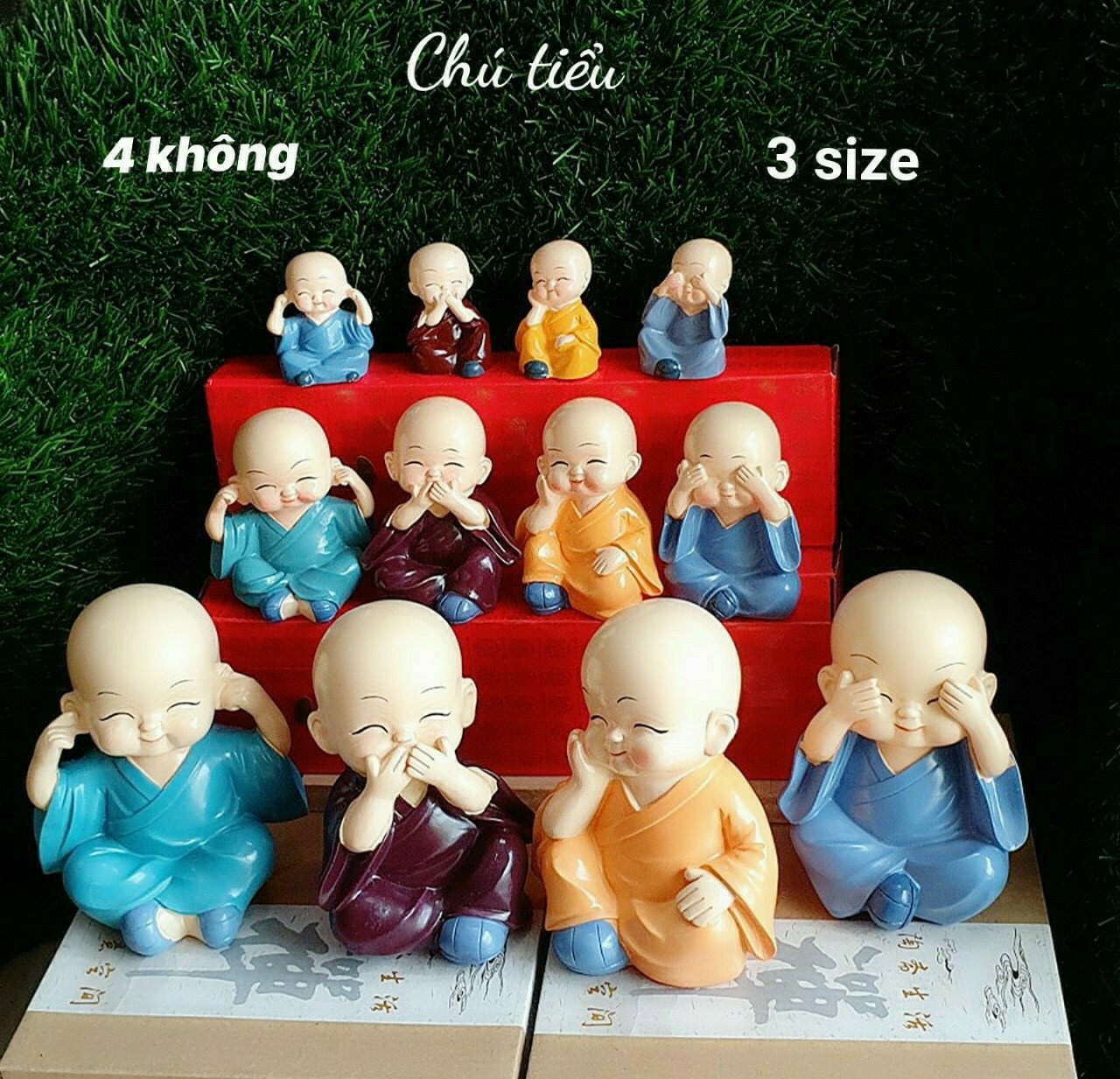 Bộ tượng 04 chú tiểu tứ không