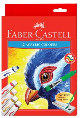 Màu vẽ acrylic-12 tuýp màu 572312 faber castell