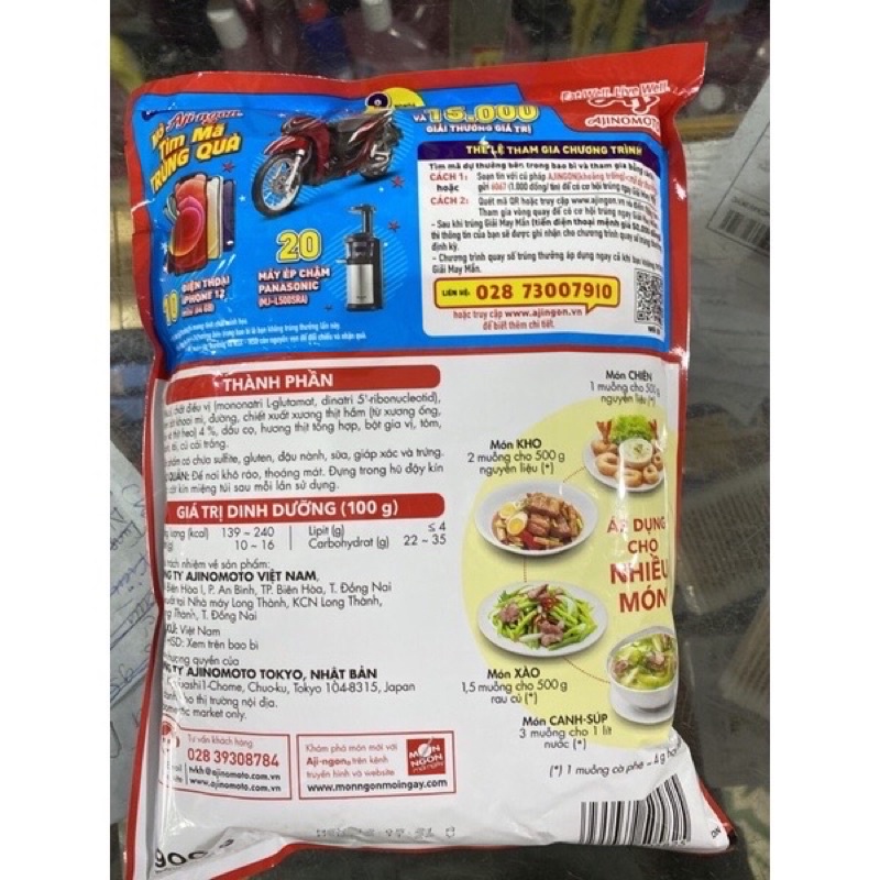 [Free Ship] - Hạt nêm Aji-ngon ngọt đậm đà gói 900g