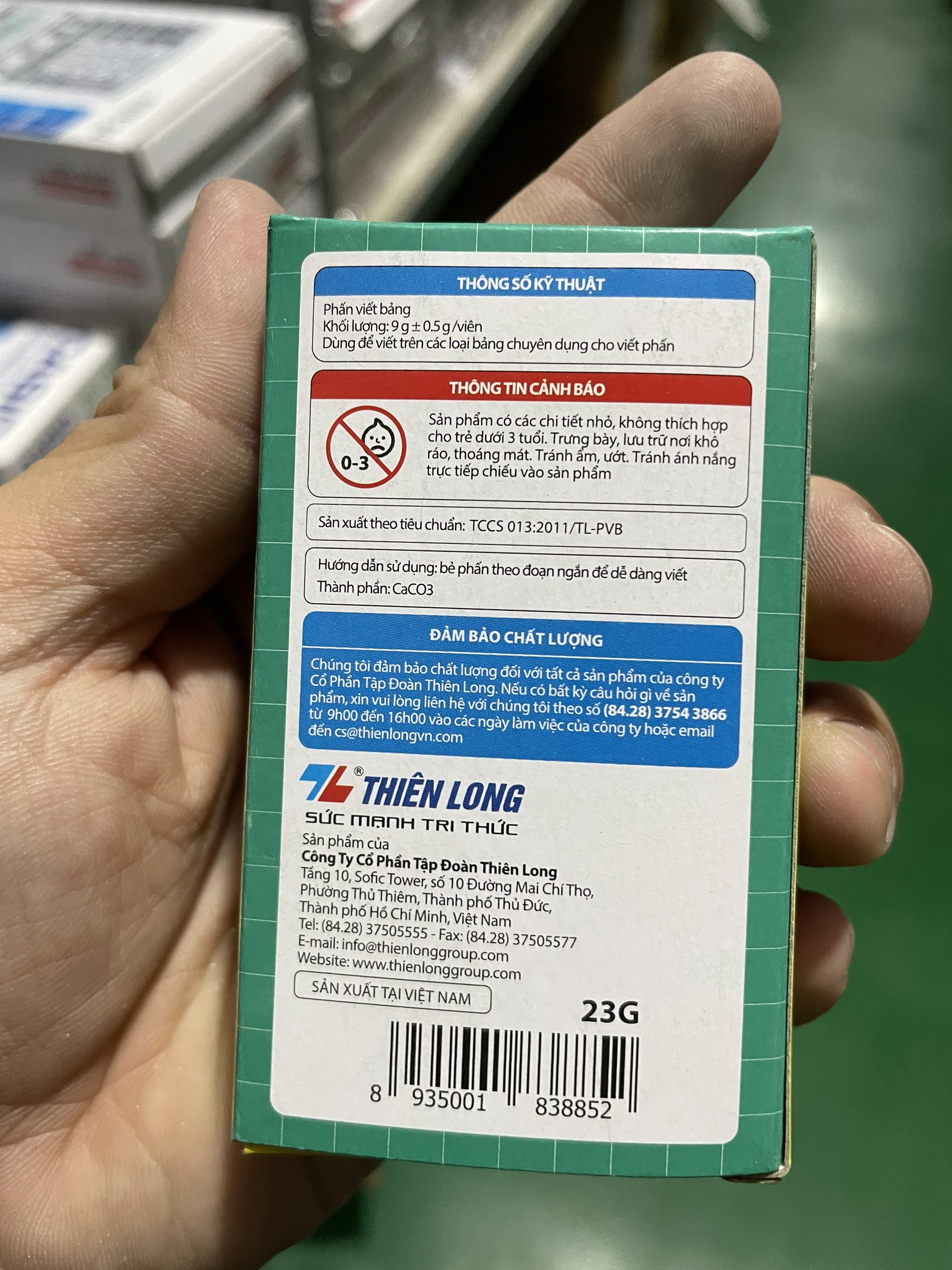 Combo 10 Hộp Phấn trắng không bụi Thiên Long DC-008