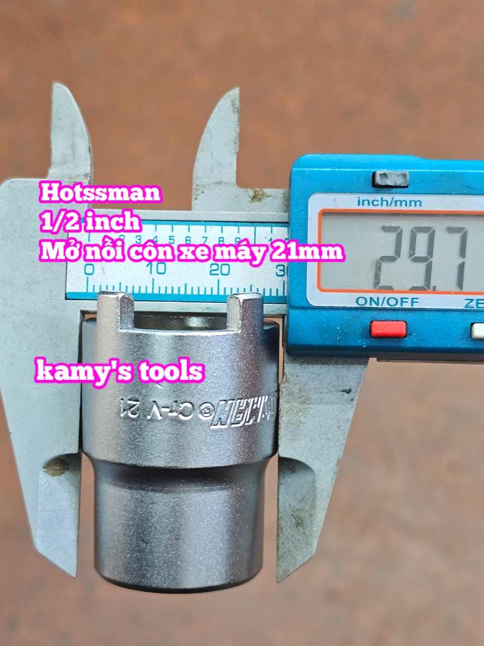 Dụng cụ mở tán nồi côn xe gắn máy 1/2 inch Hotssman 21mm đầu tuýp đầu khẩu mở nồi côn