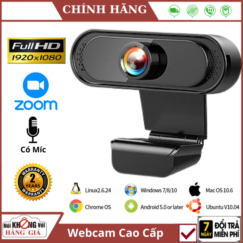 Webcam máy tính có mic full hd 1080p full box siêu nét dùng cho pc laptop - chuyên dụng để học zoom, quay webcam, livestream - Webcam máy tính giá rẻ , Webcam có mic 1080p