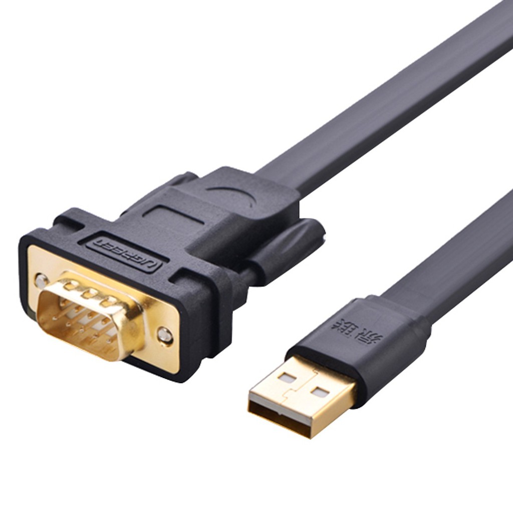 Cáp Chuyển Đổi Usb Sang Com Rs232 2Mét  Ugreen 20218 Cao Cấp- Bảo Hành 18 Tháng.