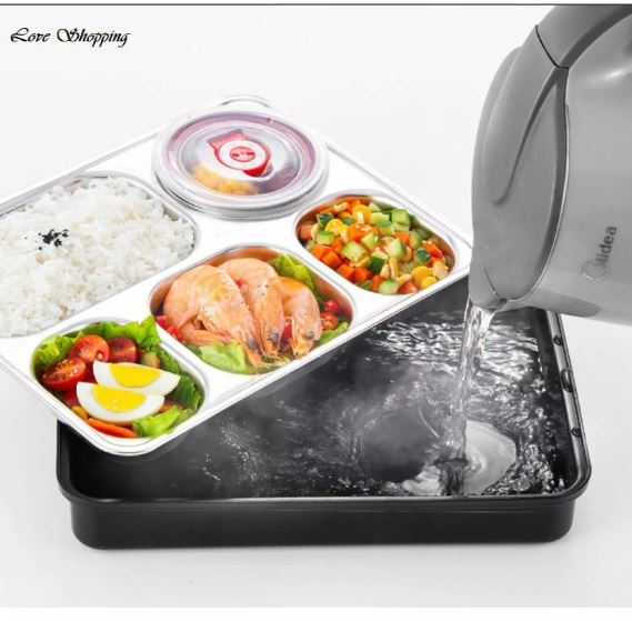 Hộp Đựng Cơm Văn Phòng 5 Ngăn Ruột Bằng Inox 304 Cao Cấp
