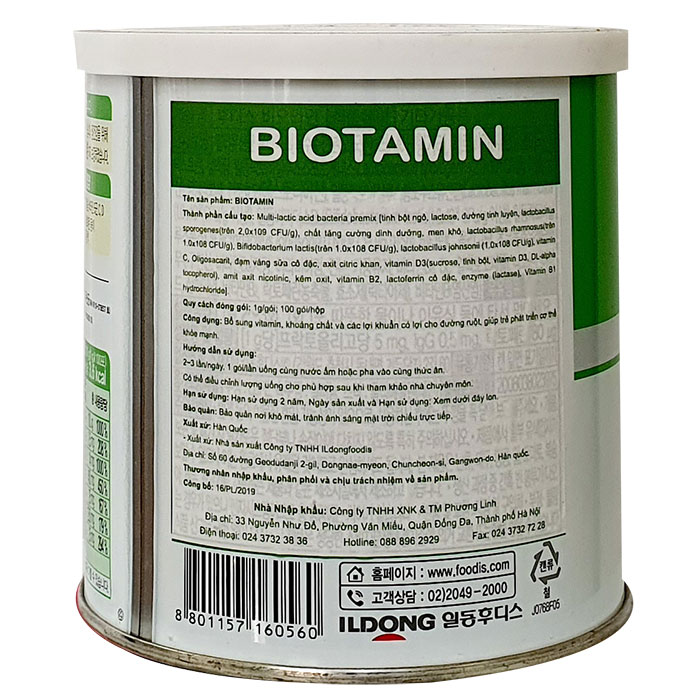 Men Vi Sinh Hỗ Trợ Tiêu Hóa cho trẻ ILdong Hàn Quốc 90g