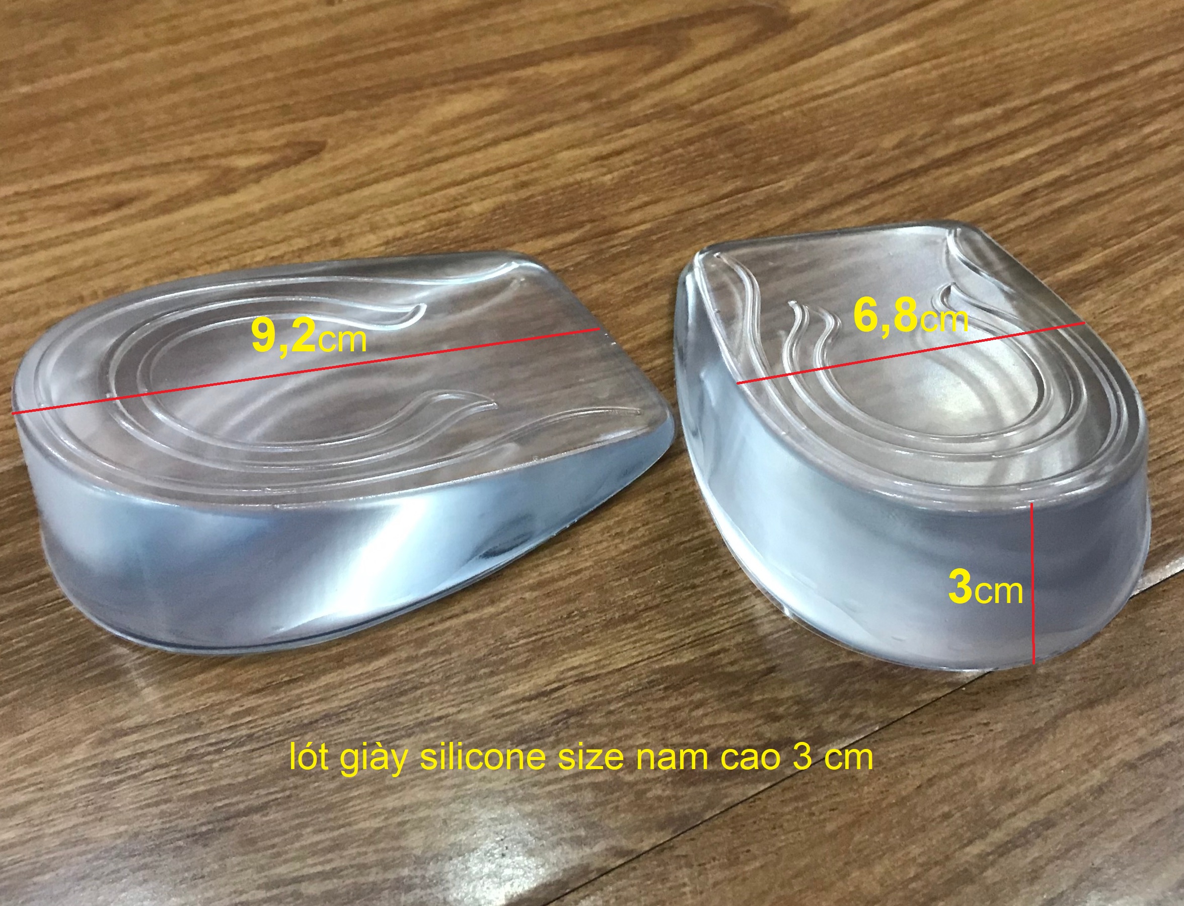 Lót độn giày Silicon nguyên khối tăng chiều cao