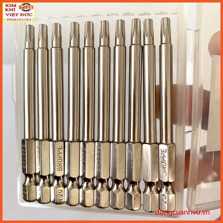 Hoa thị có lỗ, Hoa thị chuôi lục giác T20 dài 75mm BROPEE (1 mũi )