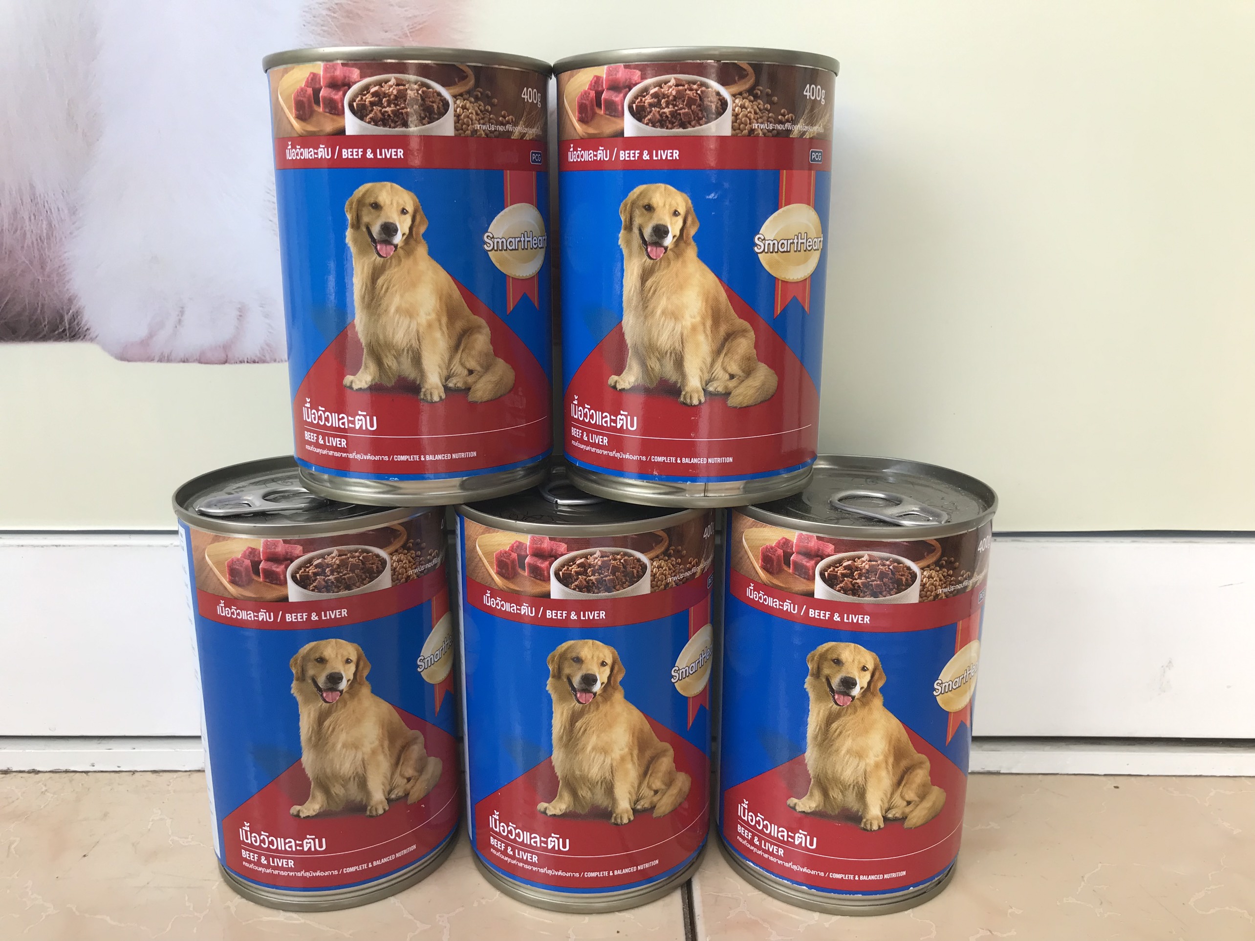[Date 2025] Combo 5 lon Pate cho chó lớn Smartheart 400gr có 2 vị