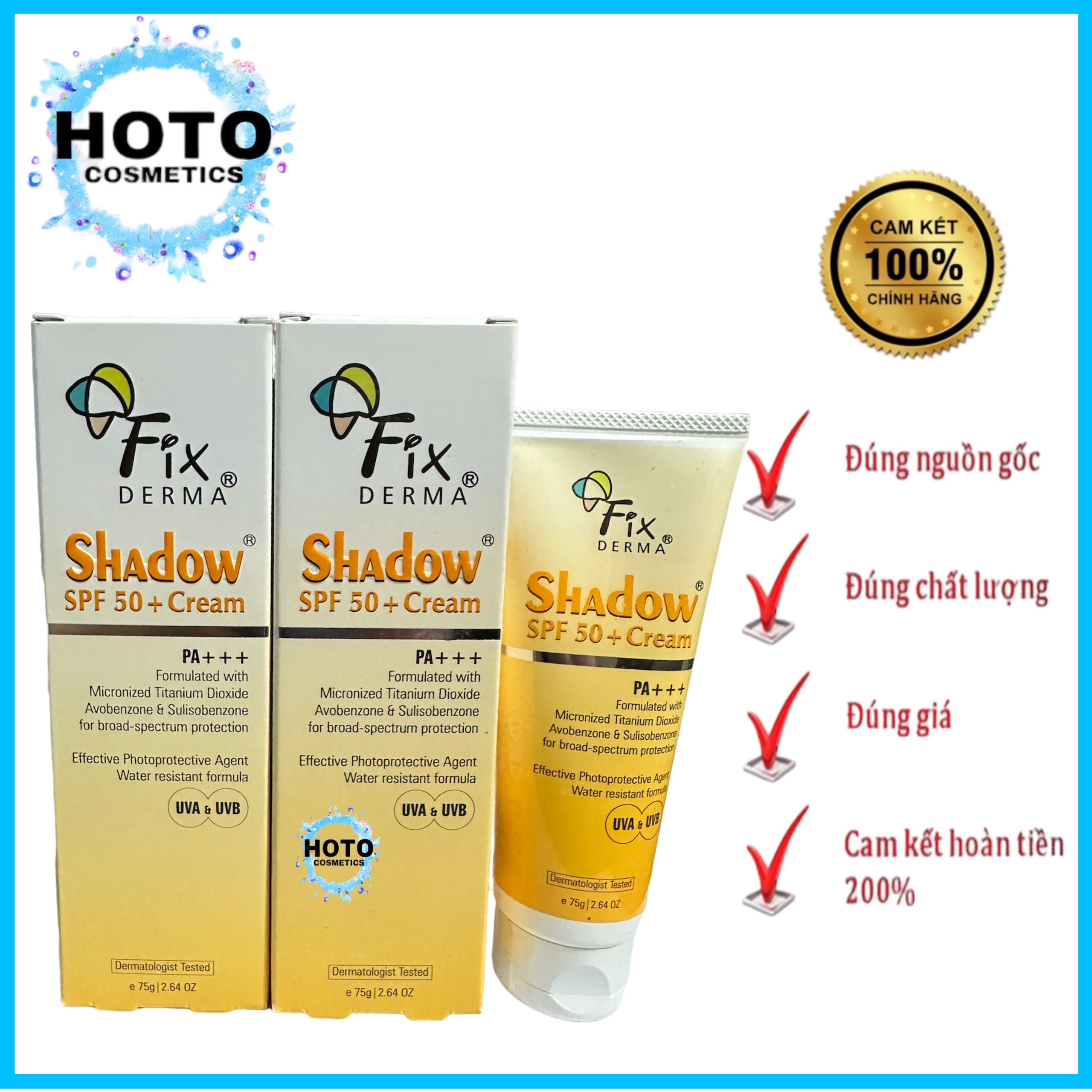 Kem chống nắng Fixderma Shadow SPF 50+ 75g