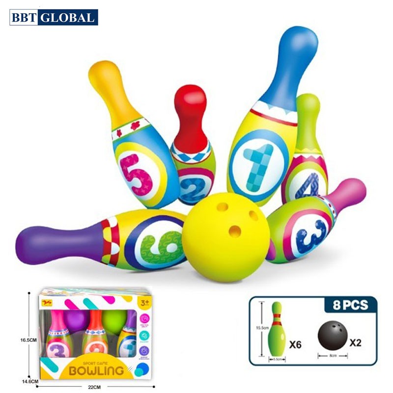 Đồ chơi trẻ em Bowling cho bé BBT Global cao 18cm nhiều màu sắc