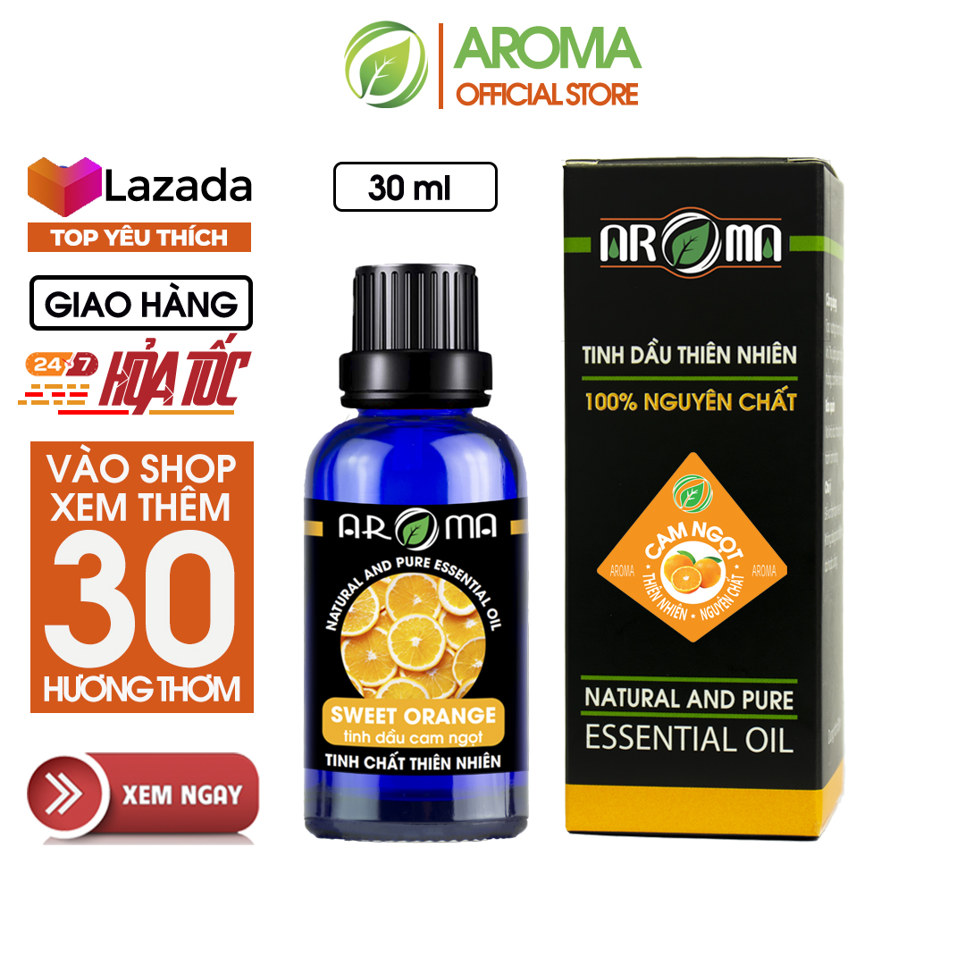 Tinh dầu Cam ngọt AROMA Sweet orange 30ml, cam tươi Fresh orange, tinh dầu thiên nhiên nguyên chất thơm phòng thư giãn