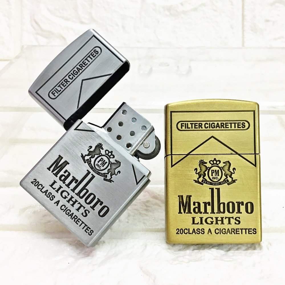 [HCM]Bật Lửa Gas Đá Khắc Nổi Logo Marlboro