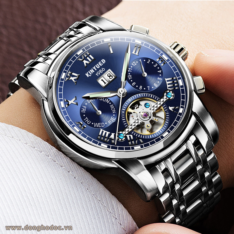 Đồng hồ Cơ Nam KINYUED - Dây Thép Đúc Đặt - Máy Automatic cao cấp