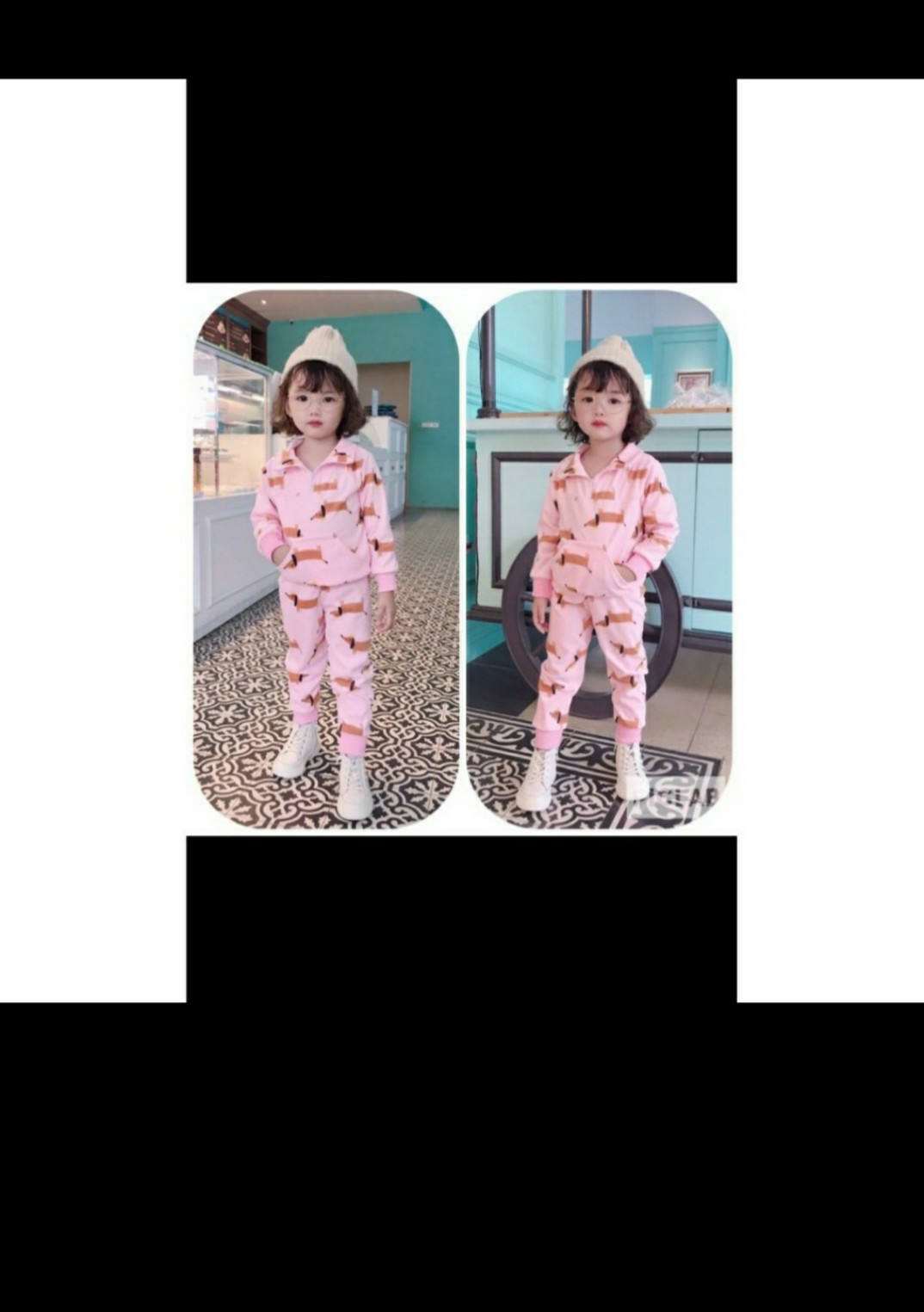 Bộ nỉ xuất dư siêu dễ thương cho bé gái