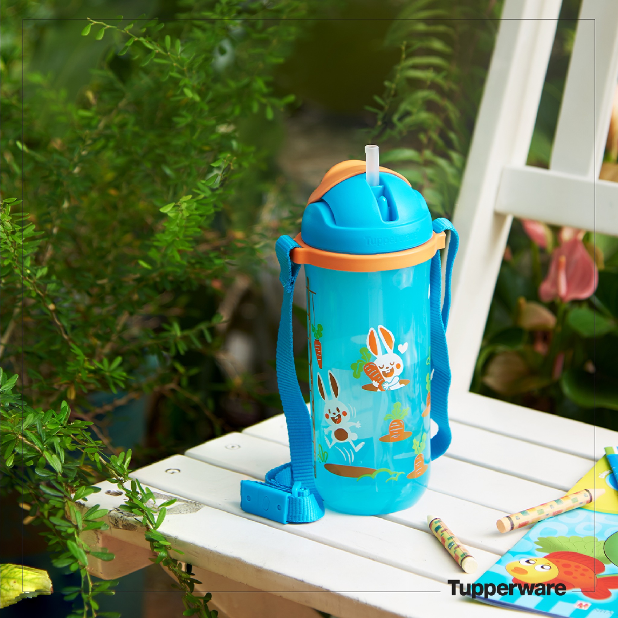 Bình nước Tupperware Kids Printable Straw Tumbler 500ml