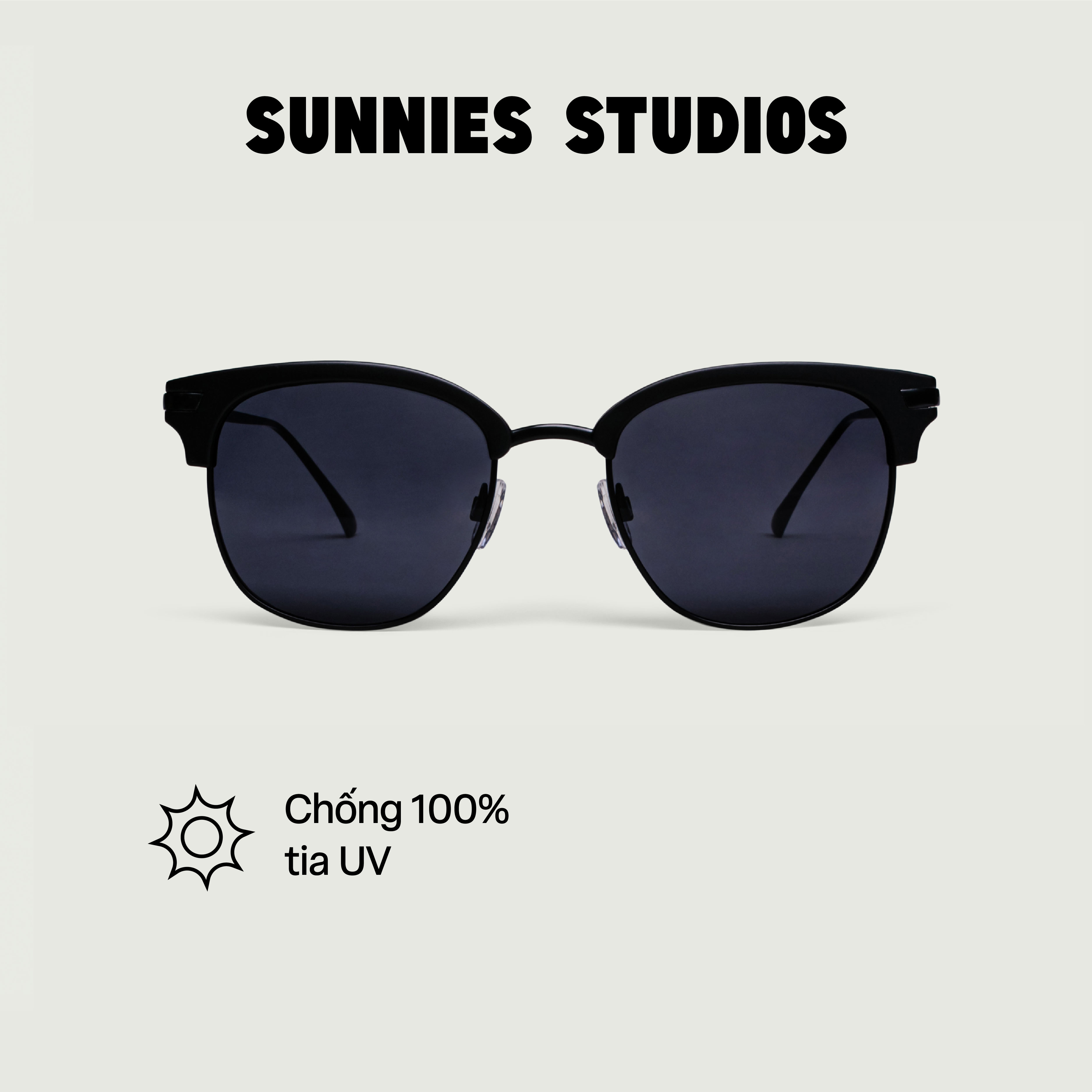 SUNNIES STUDIOS - Kính Mát Gọng Browline Axel Charcoal - 60231-5-5