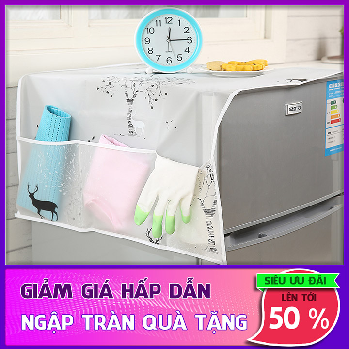 Khăn phủ tủ lạnh chống thấm, chống bụi dày dặn mẫu mới