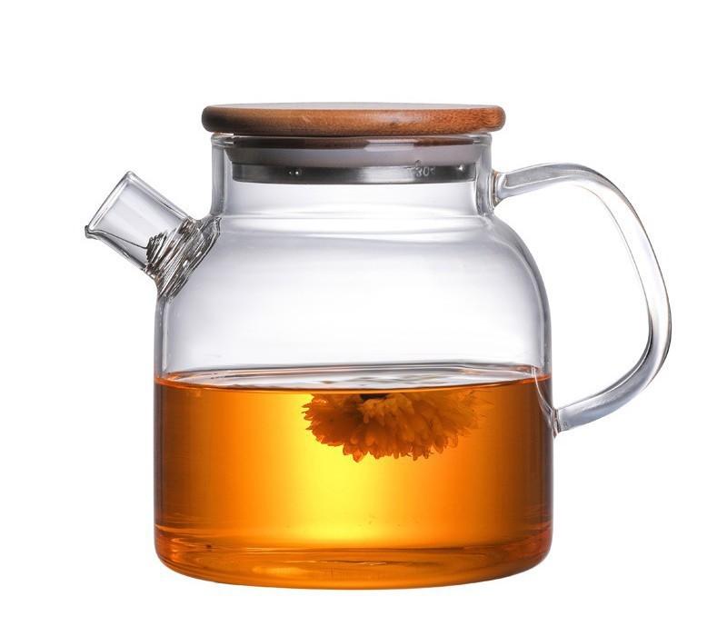 Bình trà thủy tinh nắp gỗ sang trọng 700ml