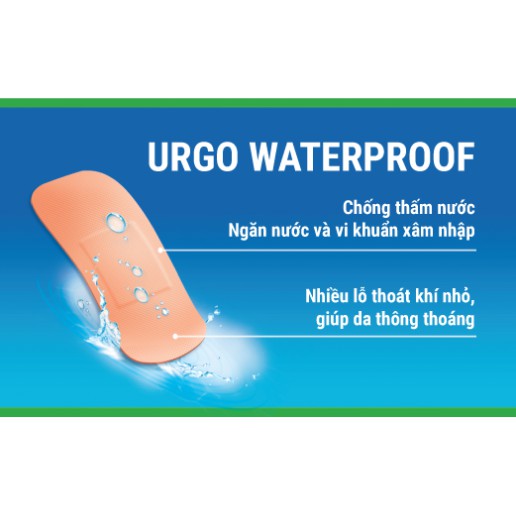 Băng cá nhân không thâm nước Urgo Waterproof ( Hộp 10 miếng )