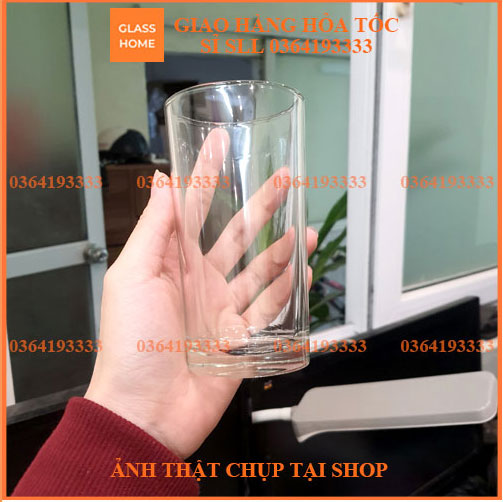 Cốc thủy tinh cafe đá thẳng 240ml bộ 6 cái Glazz Home Ly thủy tinh cao cấp